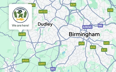 Ashwood Nurseries location map