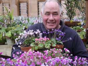 John Massey in his Hepatica Greenhouse