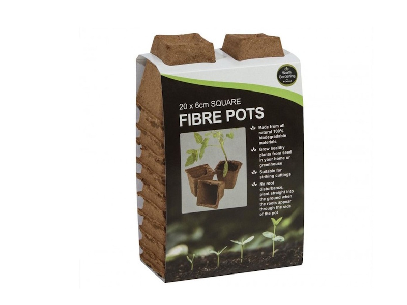 Garland Fibre Pots 20 x 6cm square.-0